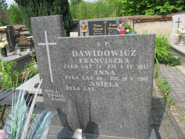 Franciszka Dawidowicz Brzeziny - Grobonet - Wyszukiwarka osób pochowanych