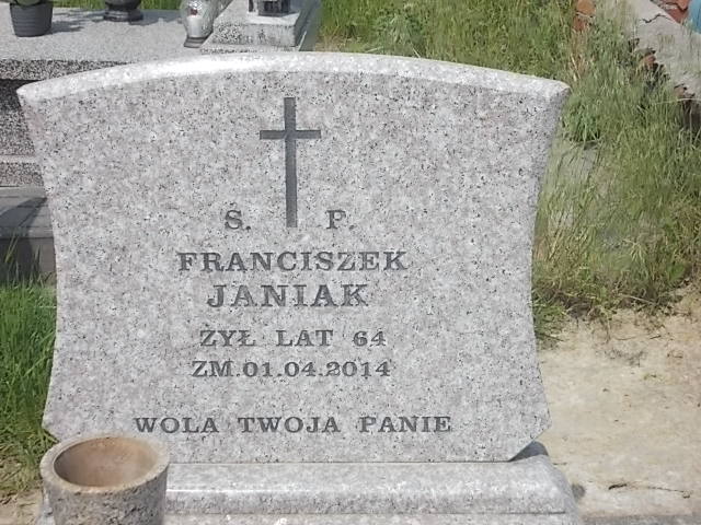 Franciszek Janiak 1950 Brzeziny - Grobonet - Wyszukiwarka osób pochowanych